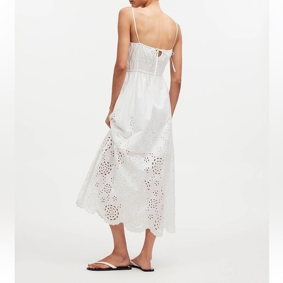 Madewell Embroidered Tank Midi Dress in Poplin size 6 NWT NS131 - Picture 3 of 12
